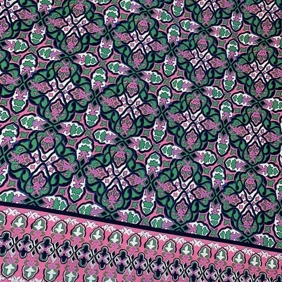 Talbots womens skirt 10 MP petite stretch knee pattern blue pink business casual - Picture 2 of 8